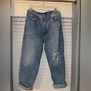 Gently worn,distressed Old Navy Extra High-rise Sky-High Straight.